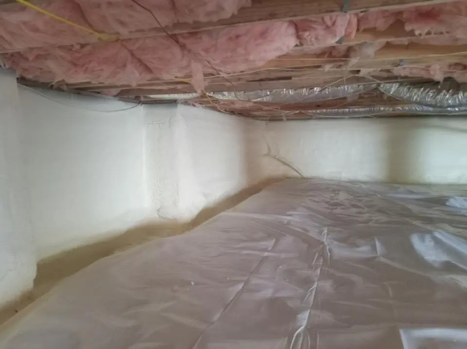 Crawl space encapsulation with closed-cell spray foam for Spray Foam Roofing in East Longmeadow